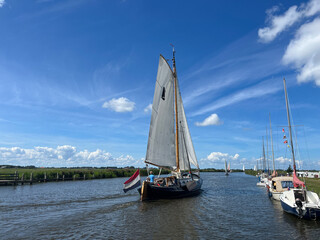 Sailboats in a canal around Gaastmeer