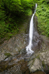 Fototapeta na wymiar The White Lady waterfall at Lydford Gorge in Devon