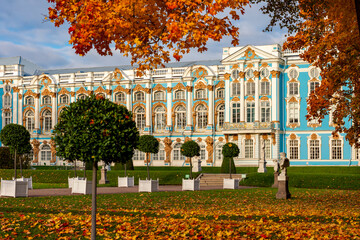 Catherine palace in autumn, Tsarskoe Selo (Pushkin), Saint Petersburg, Russia