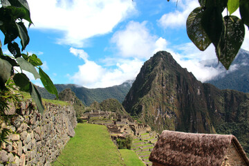 Machu Picchu, ancient Inca city, one of the most precious treasures of Peru. Means old mountain, a...