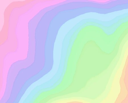 Rainbow pastel waves background, for party decoration, birthday, children, fantasy, sweets, sweet dreams © JenifferEliana