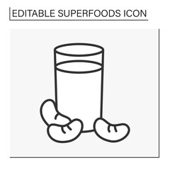  Fresh juice line icon. Tasty organic fresh juice. Smoozie. Vegetarian food.Superfood concept. Isolated vector illustration. Editable stroke