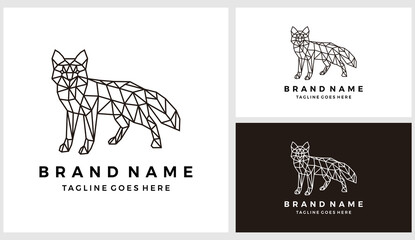 Geometric wolf logo design vector template