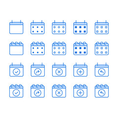 Calendar vector icons. Set of calendar symbols in line style. - 521712653