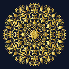 Luxury mandala pattern for decoration. decorative, ornament background yellow gold color gradient