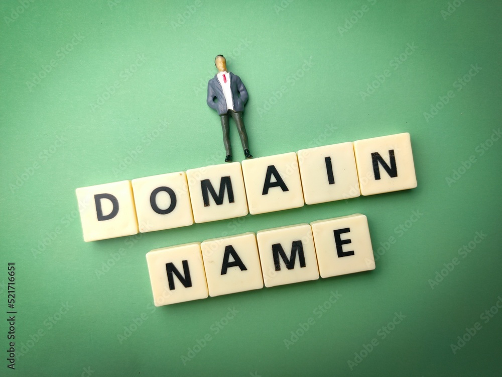 Poster miniature male figure on top of blocks with 