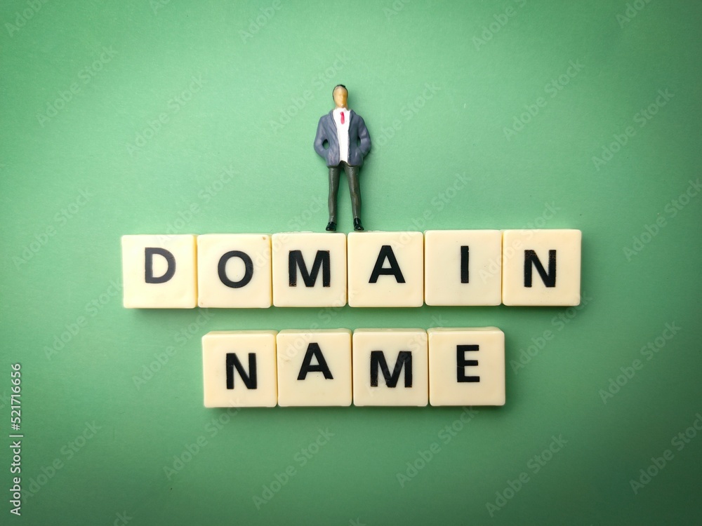 Poster miniature male figure on top of blocks with 