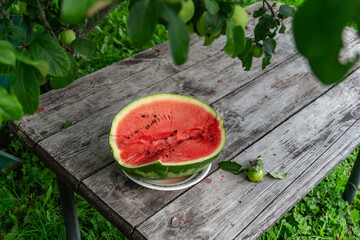 watermelon on a table