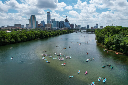 PAddleboarding On Lady Bird Lake, Austin Texas