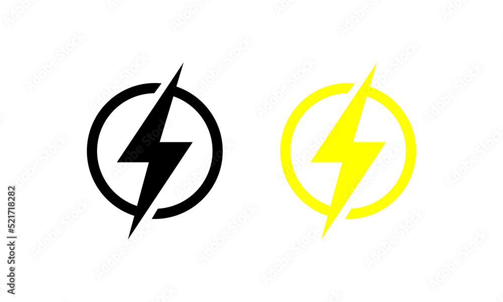 Poster lightning, electricity vector logo design element. electricity energy and thunder symbol concept. li