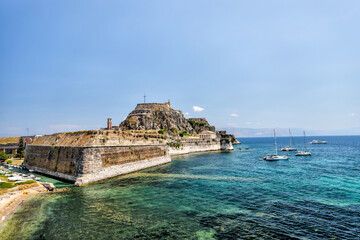 The coastline of Corfu's Old Town