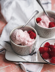ice cream cold for summer strawberries