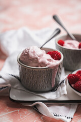 ice cream cold for summer strawberries