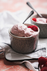 ice cream cold for summer strawberries