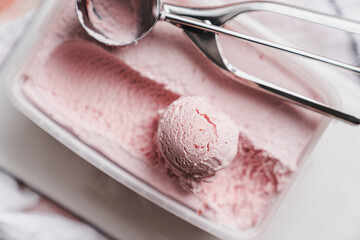 ice cream cold for summer strawberries