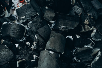 Fototapeta premium Background with embers, black coal