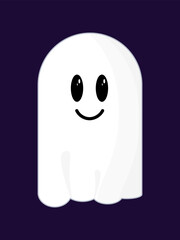 Scary and cute ghosts for Halloween decoration, haunted house inhabited by ghosts, spirit. Vector illustration for postcards, invitations, scrapbooking, stickers, advertising