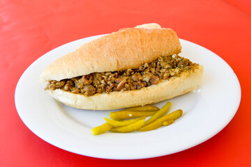 Delicious turkish kebab tantuni .Mersin et tavuk ekmek arasi tantuni,  tantuni durum.