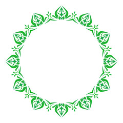 circle of green leaves