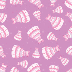 Violet lovely cake seamless pattern
