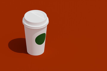 Coffee cup on colored background - obrazy, fototapety, plakaty