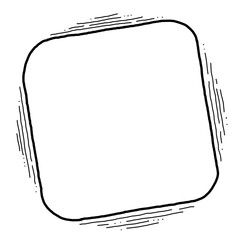 Speech bubble for chat communication symbol. Empty background balloon talk cloud for message chatting. Comic cartoon element. Hand drawn retro vintage illustration. Simple line drawing.