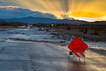 Foto op Aluminium Flash floods caused significant damage after storms extinguished the Carpenter 1 Fire in 2013, near Las Vegas, NV. © Michael