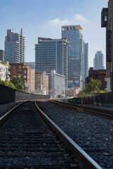 Fototapeta premium railway across downtown