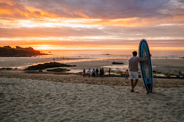 surfer at sunset