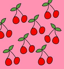 seamless pattern with cherries