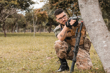 Fototapeta premium Military training airsoft combat
