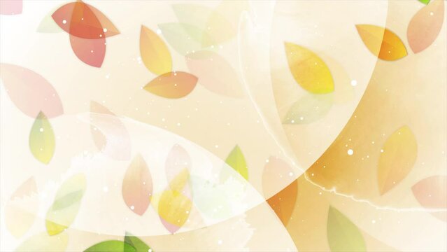 Grunge watercolor blot texture and autumn leaves abstract backgroud. Seamless looping seasonal motion design. Video animation Ultra HD 4K 3840x2160