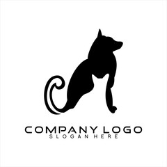 Dog and cat logo design vector.