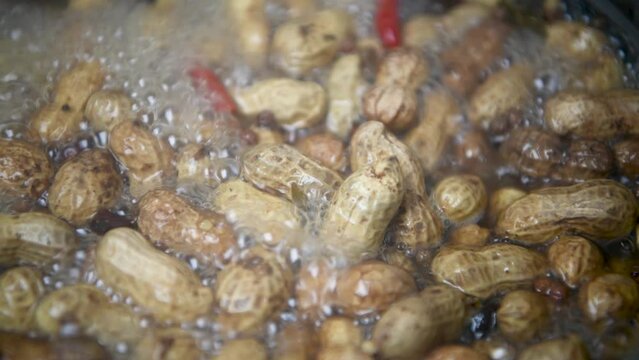 Chinese food, hard-boiled peanuts.