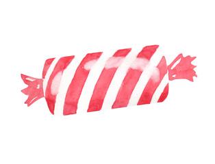 Watercolor Christmas presents cute Illustration with sweets,candy cane. Holiday design for Merry Christmas, Happy New year, Noel,xmas Greeting card, invitataion, poster,postcard, print, background diy