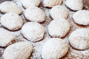 Fototapeta na wymiar Cookies dipped in powdered sugar