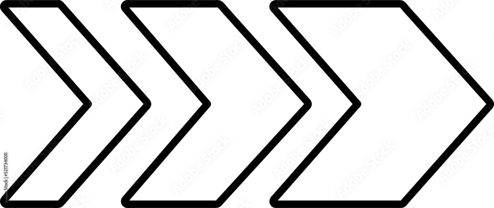 Poster Gradually increasing movement arrows. Smooth process..eps