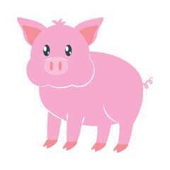 Obraz na płótnie Canvas cartoon pig icon