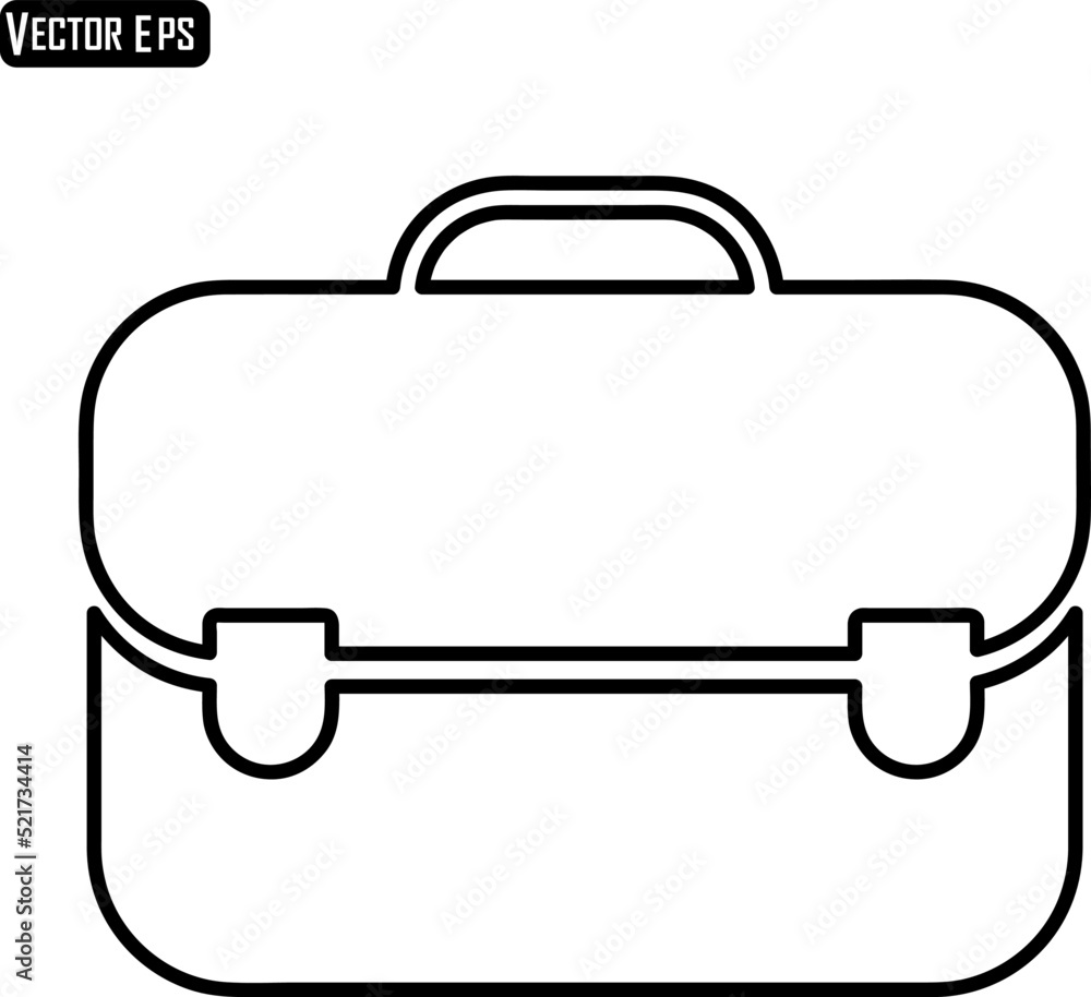 Poster briefcase icon vector - sign or symbol on white background..eps
