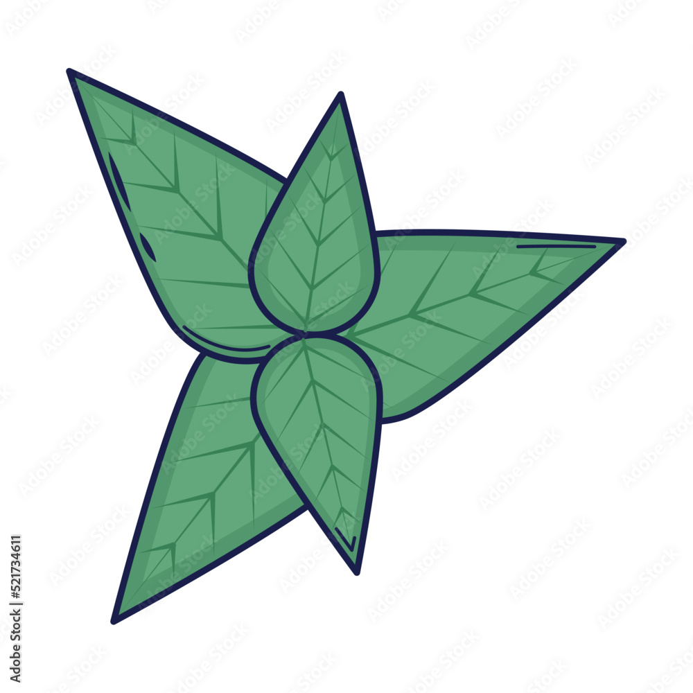 Poster mint leaves icon