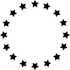 Circle Star Border Icon Vector Template Illustration Design