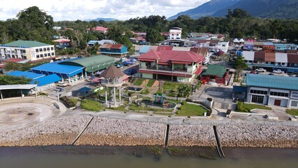 Fototapeta na wymiar Lubok Antu, Malaysia - August 6, 2022: The Lubok Antu Village of Sarawak