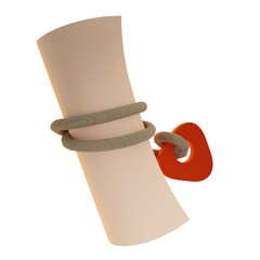 3d illustration letter paper icon with game theme
