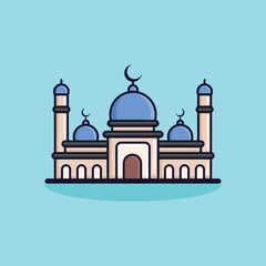 Fototapeta na wymiar Mosque vector illustration for banner and poster design