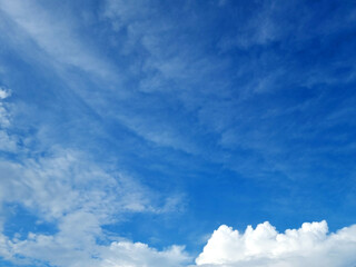 Blue sky and White clouds for background.