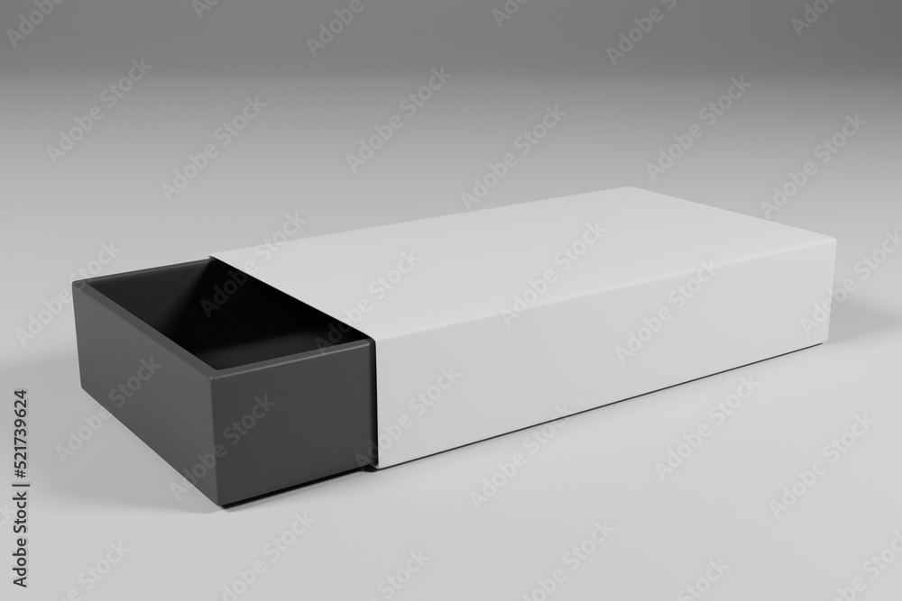 Poster 3d rendering empty white box packaging for product presentation