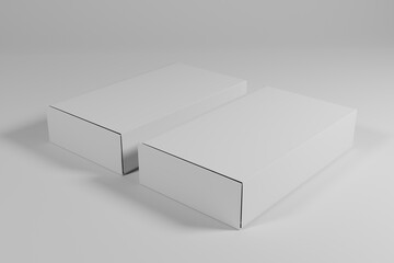 white blank box packaging on 3d rendering