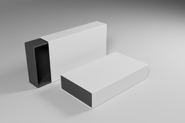3d rendering blank box packaging for product presentation