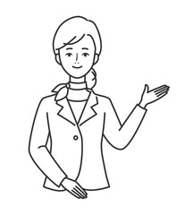 案内する女性スタッフ