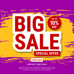 Big sale banner template design. Abstract sale banner. promotion poster. special offer up to 10% off